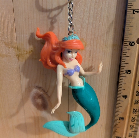 Disney Little Mermaid Keychain with Orange and Teal Colors Handmade - Picture 3 of 4